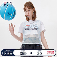 FILA 斐乐 FUSION 斐乐潮牌短袖T恤女2021春夏新款时尚组合两件套上衣