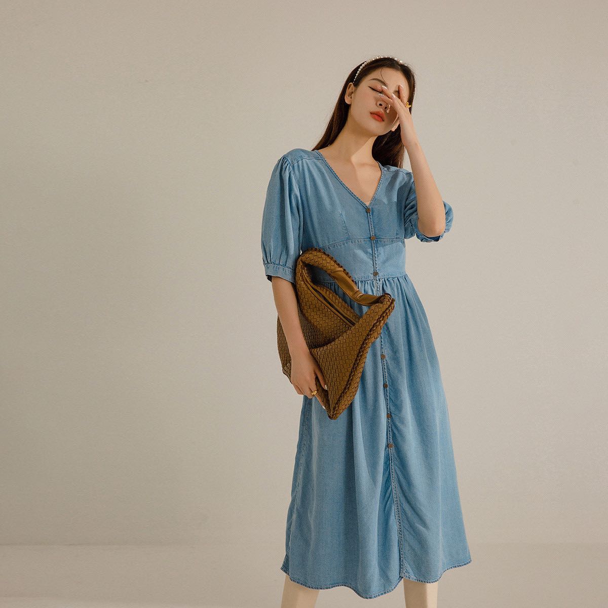 ANNE KLEIN 安妮·克莱因 BAB2217MJA 女士法式显瘦连衣裙