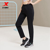 XTEP 特步 运动裤女九分裤2021夏季新款休闲直筒针织宽松女裤跑步裤子女