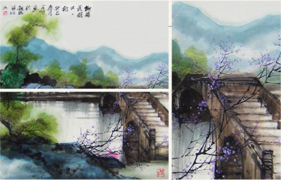 尚得堂 子恒《柳暗花明又一村》65×65cm 手绘国画梦里水乡名家山水画 现代中式装饰画