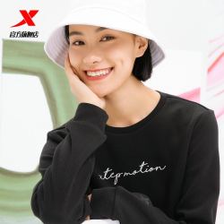 XTEP 特步 卫衣女2021秋季新款休闲百搭女装针织运动套头衫女子长袖上衣