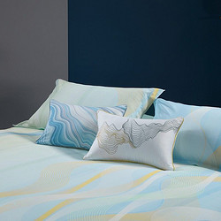 MERCURY 水星家纺 床上四件套纯棉 全棉斜纹床品套件被套床单被罩 波光潋滟 加大双人1.5米床