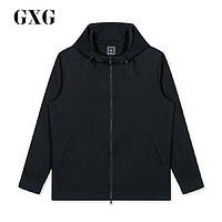 GXG 男装 秋季热卖流行黑色休闲连帽夹克外套#GA121573E