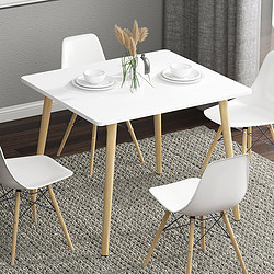 亿家达 家用小户型现代简约小桌子长方形北欧实木腿饭桌客厅实用餐桌
