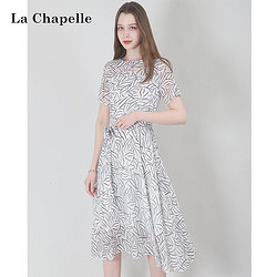 La Chapelle 拉夏贝尔 2021夏名媛轻熟风气质长裙女秋显瘦白色碎花连衣裙