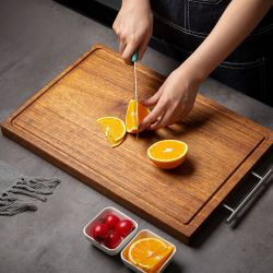 suncha双枪黑金檀整木菜板家用抗菌防霉切菜板砧板实木菜板案板粘板刀