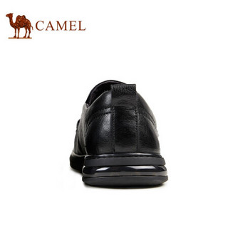 骆驼（CAMEL） 时尚简约商务正装透气牛皮休闲男士套脚皮鞋 A132201260 黑色 41