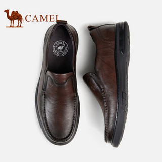 骆驼（CAMEL） 时尚简约商务正装透气牛皮休闲男士套脚皮鞋 A132201260 棕色 41