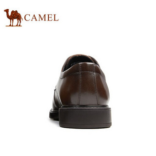 骆驼（CAMEL）牛皮布洛克德比商务正装皮鞋男士结婚新郎鞋 A132005510 棕色 40