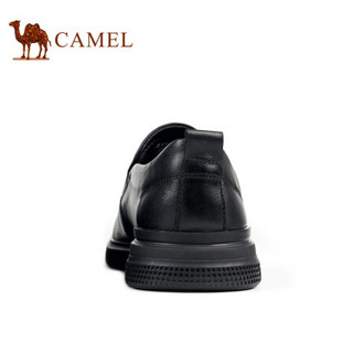 骆驼（CAMEL） 通勤牛皮商务办公便捷套脚男士休闲皮鞋 A132155760 黑色 42