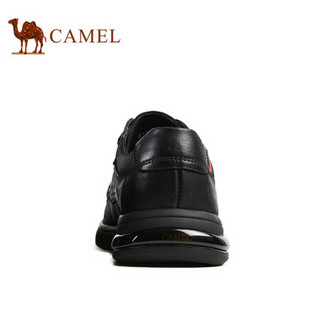 骆驼（CAMEL） 柔软百搭牛皮商务男士系带休闲正装皮鞋 A132155830 黑色 38