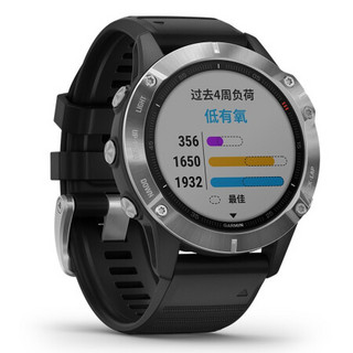 GARMIN 佳明 Fenix 6 运动手表+黑色尼龙表带 耀银 47mm