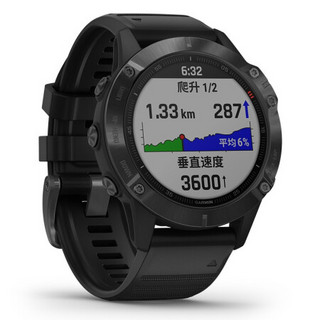 GARMIN 佳明 Fenix 6Pro 运动手表+黑色尼龙表带 邃黑 51mm PVD版