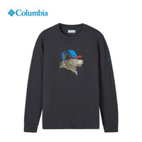 Columbia哥伦比亚户外21秋冬新品男子图案印花圆领长袖T恤AE8596 011 L