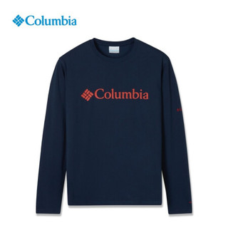 Columbia哥伦比亚21秋冬新品男子撞色LOGO防晒吸湿长袖T恤PM1421 464 S