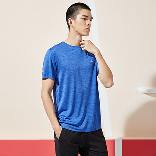 运动T恤 男圆领套头短袖针织衫透气舒适简约21年春夏新品 5XL 石蓝色
