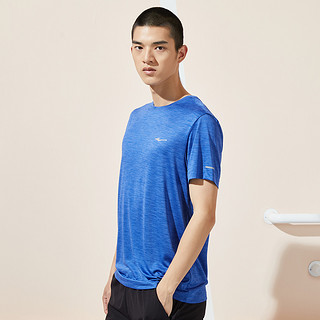 运动T恤 男圆领套头短袖针织衫透气舒适简约21年春夏新品 5XL 石蓝色