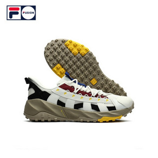 FILA FUSION 潮牌官方男子潮流运动鞋2021夏秋新款街头户外跑步鞋 雪白/勃根第红-SB 39