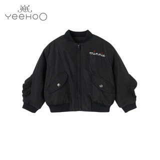 YeeHoO英氏婴儿衣服秋冬女童童装女宝宝外套2018新款韩版洋气迪士尼英式 黑色189A-yh-7777 140cm(建议6-8岁)