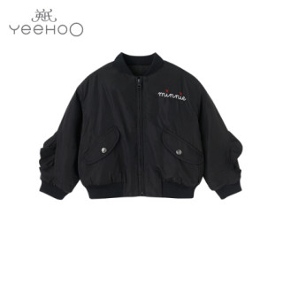 YeeHoO英氏婴儿衣服秋冬女童童装女宝宝外套2018新款韩版洋气迪士尼英式 黑色189A-yh-7777 140cm(建议6-8岁)