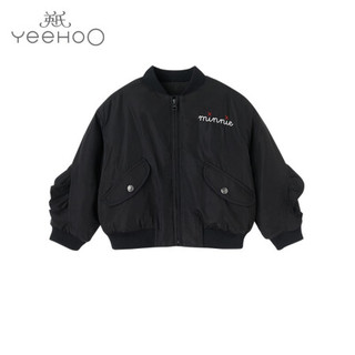 YeeHoO英氏婴儿衣服秋冬女童童装女宝宝外套2018新款韩版洋气迪士尼英式 黑色189A-yh-7777 140cm(建议6-8岁)