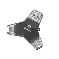 Biaze 毕亚兹 USB 3.0 U盘 灰色 64G USB/Type-C/苹果lightning/Micro-B四口