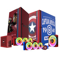 TT(Thermaltake)H6机箱(钢铁侠/美队)+360水冷(钢铁侠/美队)+850W电源(钢铁侠)+机箱风扇(钢铁侠)