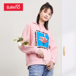 Baleno 班尼路 卫衣女装花卉图案有帽卫衣 0R9 L