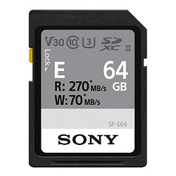 SONY 索尼 E系列 SF-E64 SD存儲卡 64GB（UHS-II、V30、U3）