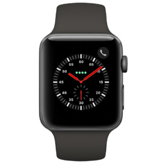 Apple 苹果 Watch Series 3 智能手表 42mm GPS+蜂窝网络款 深空灰色铝金属表壳 灰色运动型表带（心率）