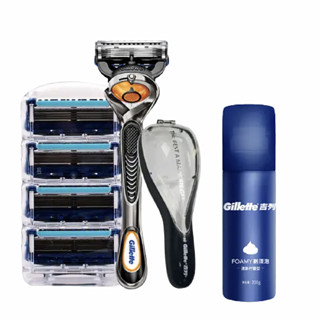 Gillette 吉列 剃须套装 (锋隐致顺手动剃须刀1防滑刀架+5刀头+剃须泡沫210g)