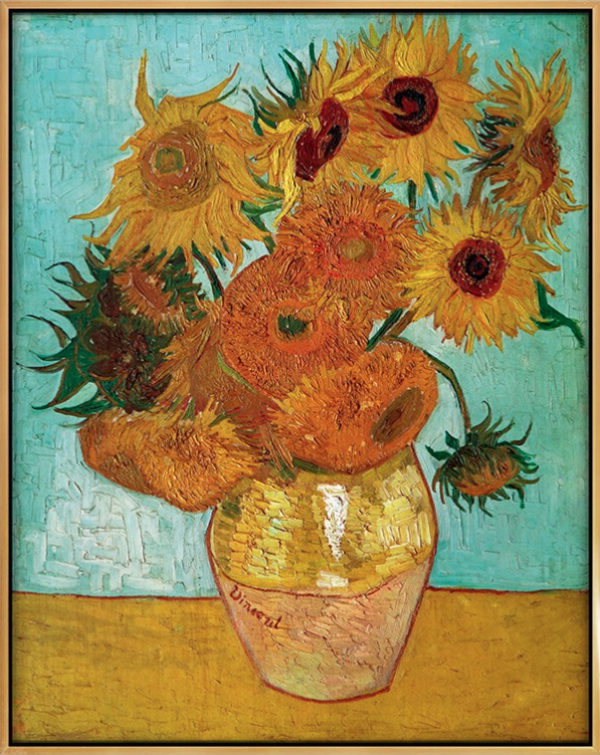 弘舍梵高植物花卉油画向日葵成品尺寸90x72cm油画布香槟银