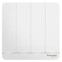 Schneider Electric 施耐德电气 AvatarOn绎尚系列 E8334L2_WE_C1 86型开关 四开双控 镜瓷白 LED款