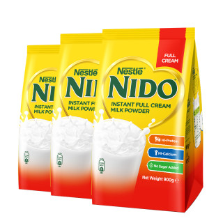 nestlé 雀巢 nestle) nido速溶全脂高钙调制乳粉成人奶粉900g *3件