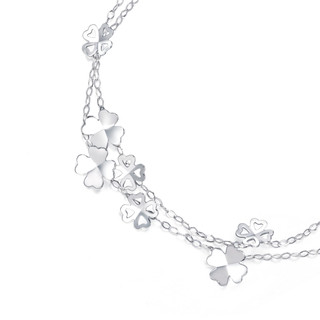 Chow Sang Sang 周生生 Loving Hearts「心影」系列 54284B 四叶草Pt950铂金手链 19cm 3g