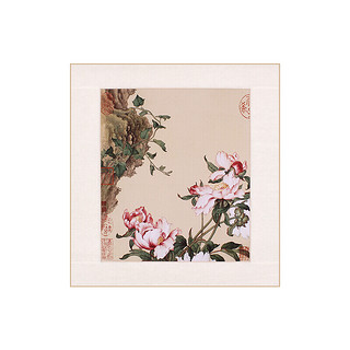 故宫文化 郎世宁《芍药》28.5x32.5cm 绢本 镜芯