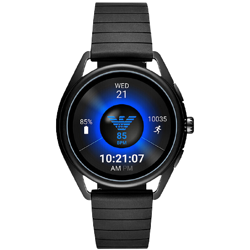 EMPORIO ARMANI 阿玛尼 ART5017 智能手表 42mm 黑色 橡胶表带 黑色（GPS、心率、快充、防水、天气）