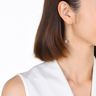 周生生 Loving Hearts「心影」系列 55254E 四叶草Pt950铂金耳钉 2.28g