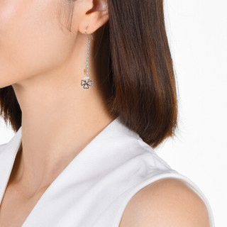 周生生 Loving Hearts「心影」系列 55254E 四叶草Pt950铂金耳钉 2.28g