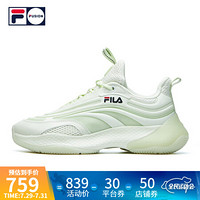 FILA FUSION斐乐女子RAY运动鞋2021春夏新款时尚厚底老爹鞋休闲鞋 奶油黄绿-LC-T12W125201B 38