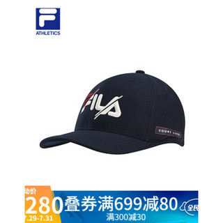 FILA ATHLETICS 斐乐男士棒球帽2021夏秋新款鸭舌帽遮阳帽综训潮 RD宝蓝-NV XS