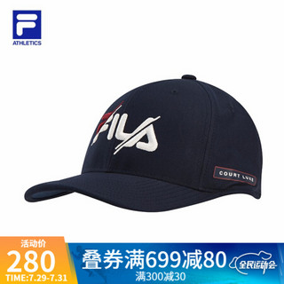 FILA ATHLETICS 斐乐男士棒球帽2021夏秋新款鸭舌帽遮阳帽综训潮 RD宝蓝-NV XS