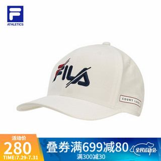 FILA ATHLETICS 斐乐男士棒球帽2021夏秋新款鸭舌帽遮阳帽综训潮 玉石白-WT XS