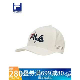 FILA ATHLETICS 斐乐男士棒球帽2021夏秋新款鸭舌帽遮阳帽综训潮 玉石白-WT XS