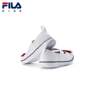 FILA 斐乐童鞋女童运动鞋2021秋季舞蹈小童白鞋跳舞儿童芭蕾运动鞋 斐乐白/银色-WS 27码/内长16.5cm