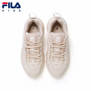 FILA KIDS斐乐童鞋女童复古跑鞋2021秋季老爹鞋中大儿童运动鞋子 裸色-AG 34码/内长21.5cm