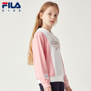 FILA 斐乐 女童长袖T恤衫2021年秋季新款儿童卫衣春秋薄款大童上衣 清新粉-LP 165