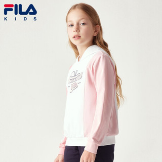 FILA 斐乐 女童长袖T恤衫2021年秋季新款儿童卫衣春秋薄款大童上衣 清新粉-LP 165