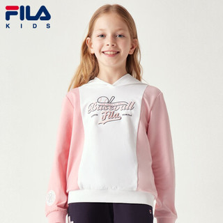 FILA 斐乐 女童长袖T恤衫2021年秋季新款儿童卫衣春秋薄款大童上衣 清新粉-LP 165