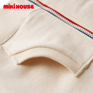 MIKIHOUSE2020新款童装男女儿童外套休闲运动复古Logo系列连帽10-3709-824 乳白色 140cm